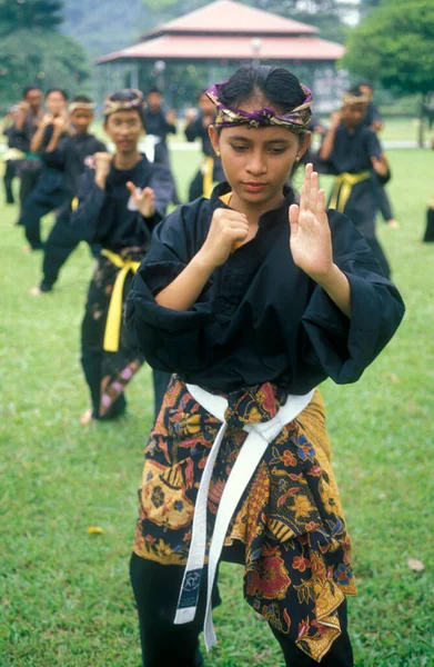 Uma Mulher Uma Arte Marcial Esporte Cidade Kuala Lumpur Malásia — Fotografia de Stock