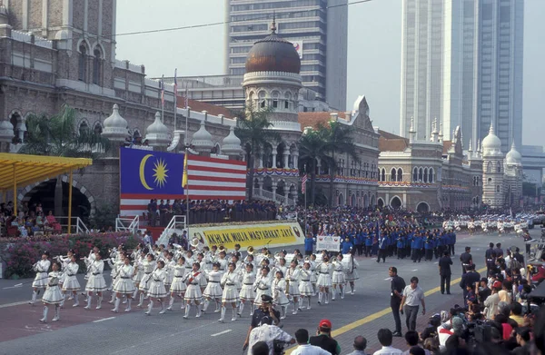 Desfile Militar Día Nacional Malasia Hari Merdeka Agosto Ciudad Kuala —  Fotos de Stock