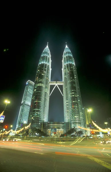 Arquitetura Das Torres Gêmeas Petronas Cidade Kuala Lumpur Malásia Malásia — Fotografia de Stock