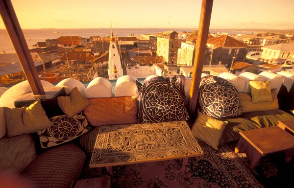 Blick Von Einem Restaurant Auf Die Altstadt Von Stone Town — Stockfoto