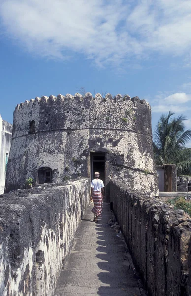 Παλιό Αραβικό Φρούριο Στην Παλιά Πόλη Της Πέτρας Στο Νησί — Φωτογραφία Αρχείου