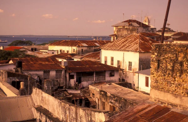 Θέα Στην Παλιά Πόλη Της Λίθινης Πόλης Στο Νησί Της — Φωτογραφία Αρχείου