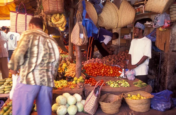 Tanzanya Nın Zanzibar Adası Ndaki Taş Kasabası Ndaki Gıda Pazarında — Stok fotoğraf