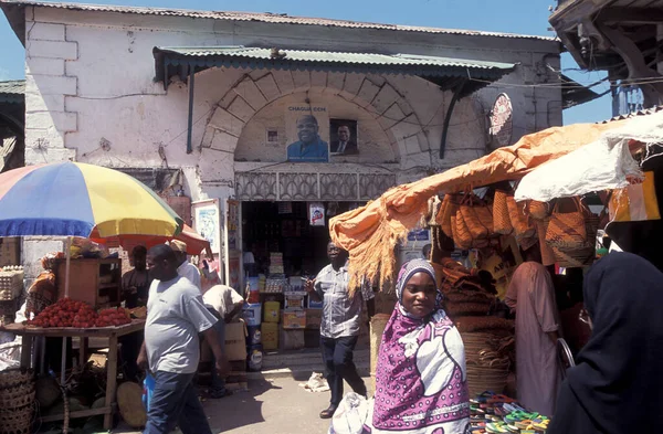 Αγορά Τροφίμων Στην Παλιά Πόλη Της Stone Town Στο Νησί — Φωτογραφία Αρχείου