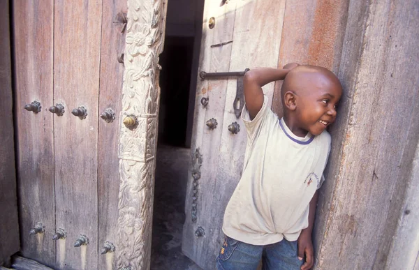 Människor Gamla Stan Stone Town Zanzibar Tanzania Tanzania Zanzibar Stenstaden — Stockfoto