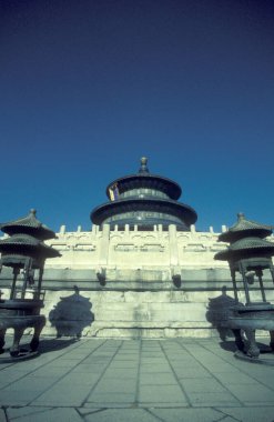 Çin 'in Pekin şehrinin merkezindeki Cennet Tapınağı. Çin, Pekin, Ekim 1997