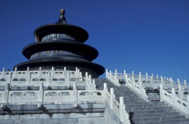 Çin 'in Pekin şehrinin merkezindeki Cennet Tapınağı. Çin, Pekin, Ekim 1997