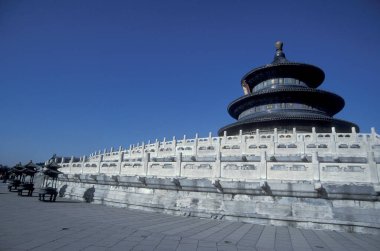 Çin 'in Pekin şehrinin merkezindeki Cennet Tapınağı. Çin, Pekin, Ekim 1997
