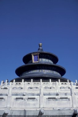 Çin 'in Pekin şehrinin merkezindeki Cennet Tapınağı. Çin, Pekin, Ekim 1997