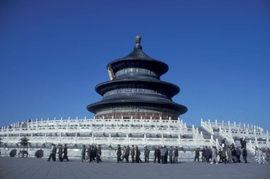 Çin 'in Pekin şehrinin merkezindeki Cennet Tapınağı. Çin, Pekin, Ekim 1997