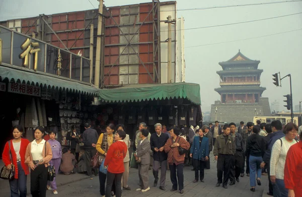 Budynek Bramy Zhengyangmen Tiananmen Pekinie Chinach Chiny Pekin Październik 1997 — Zdjęcie stockowe