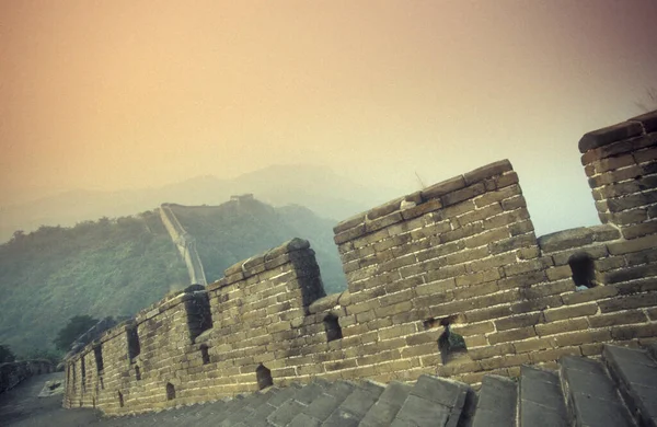 Die Chinesische Mauer Der Landschaft Nördlich Der Stadt Peking China — Stockfoto