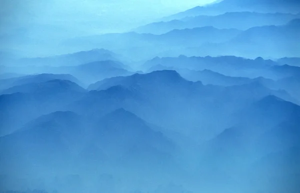 Uma Vista Avião Sobre Montanhas China Ocidental China Pequim Outubro — Fotografia de Stock