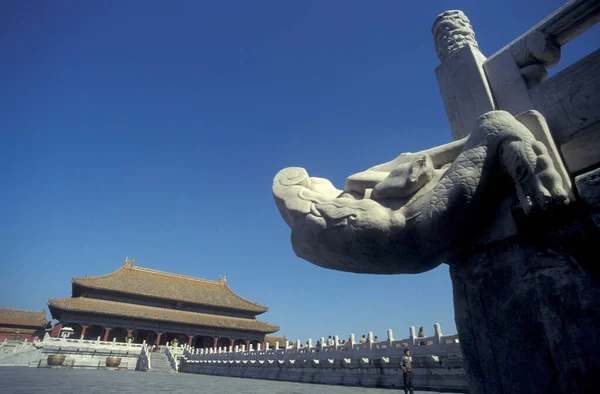 Yasak Şehir Içindeki Mparatorluk Sarayı Binaları Çin Deki Tianananmen Meydanı — Stok fotoğraf