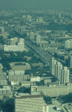 Çin 'deki Pekin şehrinde bir pansiyon. Çin, Pekin, Ekim 1997