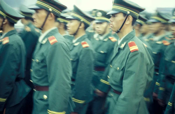 Soldiers Chinese Army City Beijing China China Beijing October 1997 — 图库照片