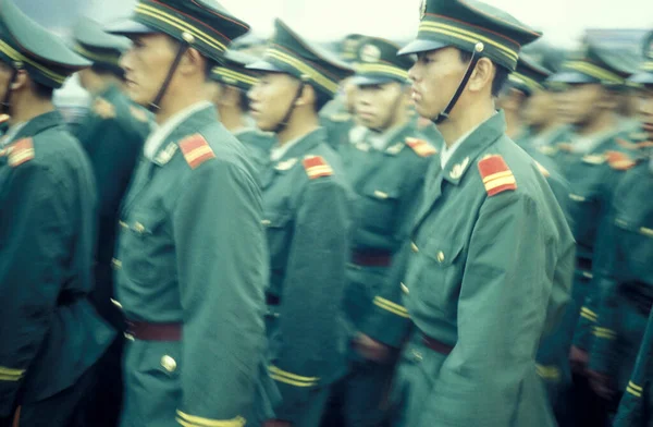 Soldados Exército Chinês Cidade Pequim China China Pequim Outubro 1997 — Fotografia de Stock