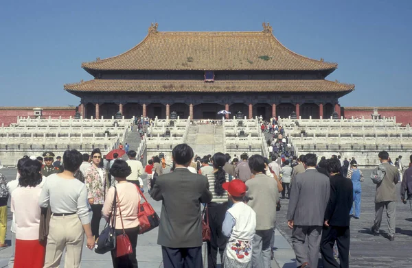 Yasak Şehir Içindeki Mparatorluk Sarayı Binaları Çin Deki Tianananmen Meydanı — Stok fotoğraf