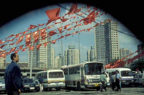 Çin 'deki Pekin şehrinde bir pansiyon. Çin, Pekin, Ekim 1997