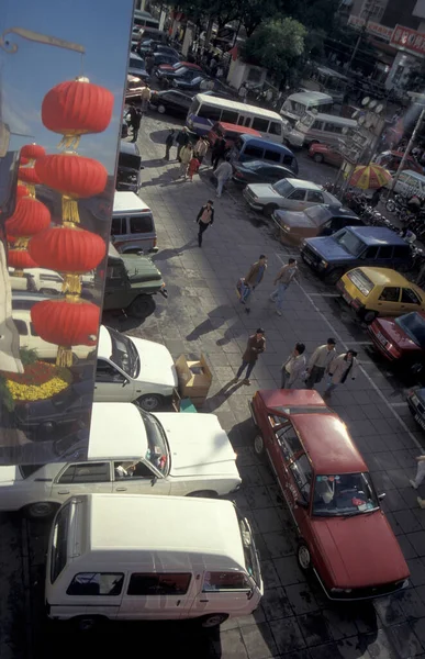 Persone Trafic Centro Commerciale Nel Centro Della Città Pechino Cina — Foto Stock