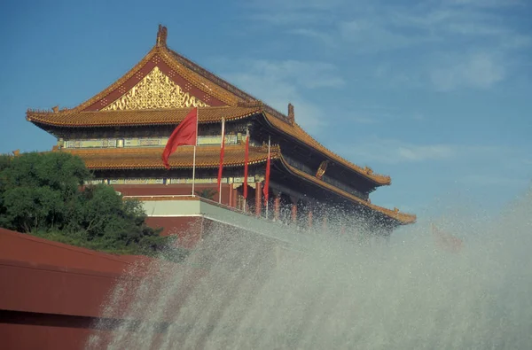 Edificio Delantero Entrada Ciudad Prohibida Palacio Imperial Plaza Tiananmen Beijing —  Fotos de Stock