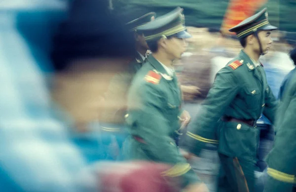 Солдаты Китайской Армии Городе Пекин Китае Китай Пекин Октябрь 1997 — стоковое фото