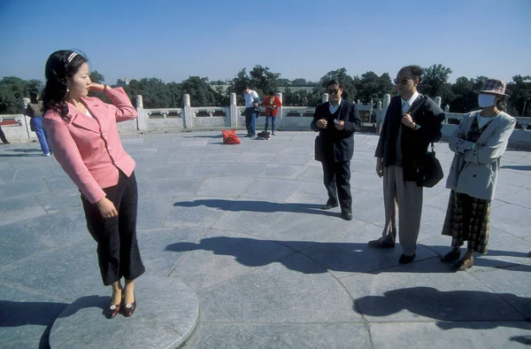 Menschen Himmelstempel Stadtzentrum Von Peking China China Peking Oktober 1997 — Stockfoto