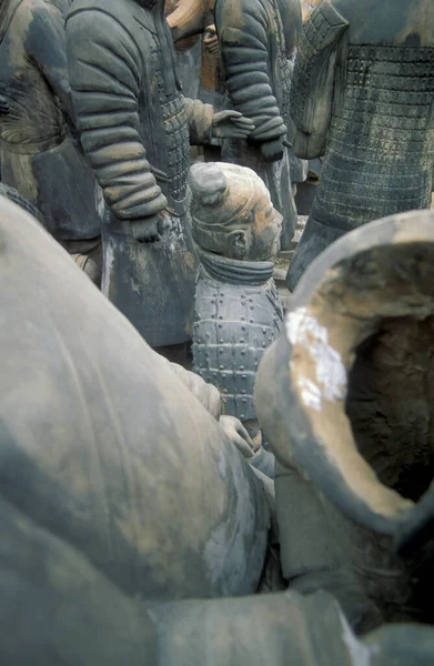 Uma Fábrica Soldado Exército Terracota Lado Museu Centro Cidade Xian — Fotografia de Stock