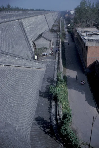Городская Стена Старом Городе Сиань Провинции Шэньси Китае Китай Сиань — стоковое фото