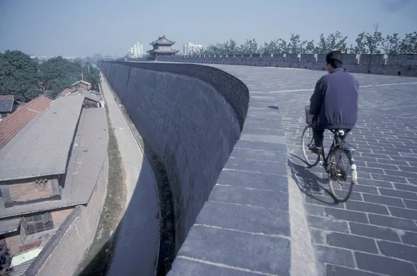 산시성의 산시성에 시안의 성벽이다 China Xian October 1997 — 스톡 사진
