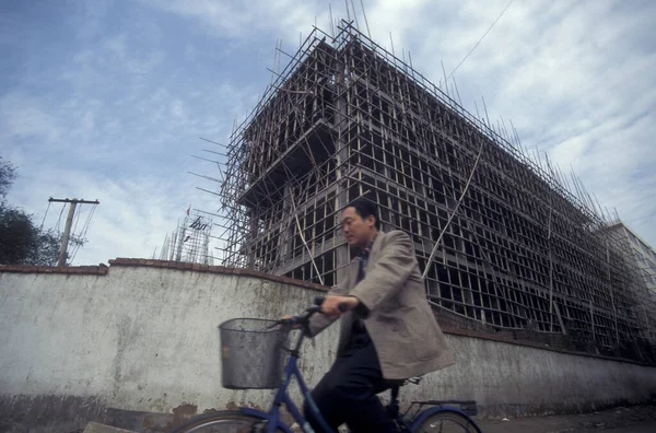 Εργοτάξιο Στο Κέντρο Της Πόλης Xian Στην Επαρχία Shaanxi Της — Φωτογραφία Αρχείου