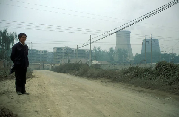 Una Centrale Nucleare Vicino Alla Città Xian Nella Provincia Dello — Foto Stock