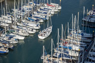 the Doca de Belem or Sailboat Port in Belem near the City of Lisbon in Portugal.  Portugal, Lisbon, October, 2021