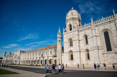 the Mosteiro dos Jeronimos in Belem near the City of Lisbon in Portugal.  Portugal, Lisbon, October, 2021