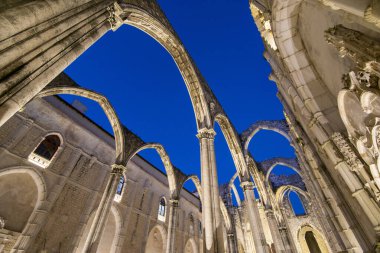 the ruins of the Convento and Igreja do Carmo in Chiado in the City of Lisbon in Portugal. Portugal, Lisbon, October, 2021