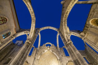 the ruins of the Convento and Igreja do Carmo in Chiado in the City of Lisbon in Portugal. Portugal, Lisbon, October, 2021