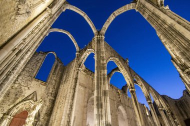 the ruins of the Convento and Igreja do Carmo in Chiado in the City of Lisbon in Portugal. Portugal, Lisbon, October, 2021