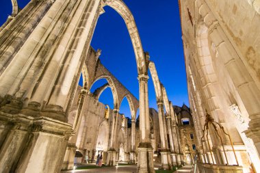the ruins of the Convento and Igreja do Carmo in Chiado in the City of Lisbon in Portugal. Portugal, Lisbon, October, 2021