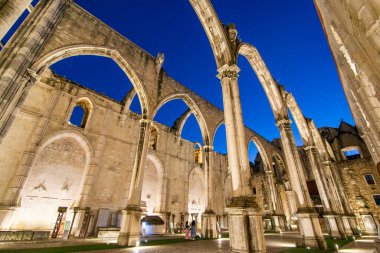 the ruins of the Convento and Igreja do Carmo in Chiado in the City of Lisbon in Portugal. Portugal, Lisbon, October, 2021