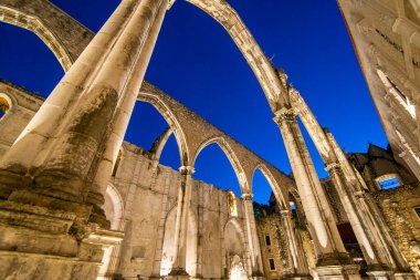 the ruins of the Convento and Igreja do Carmo in Chiado in the City of Lisbon in Portugal. Portugal, Lisbon, October, 2021