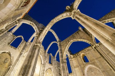 the ruins of the Convento and Igreja do Carmo in Chiado in the City of Lisbon in Portugal. Portugal, Lisbon, October, 2021