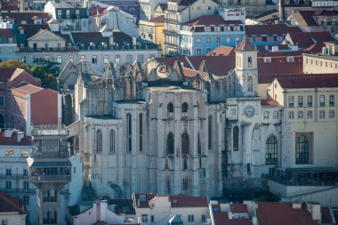 the ruins of the Convento and Igreja do Carmo in Chiado in the City of Lisbon in Portugal. Portugal, Lisbon, October, 2021