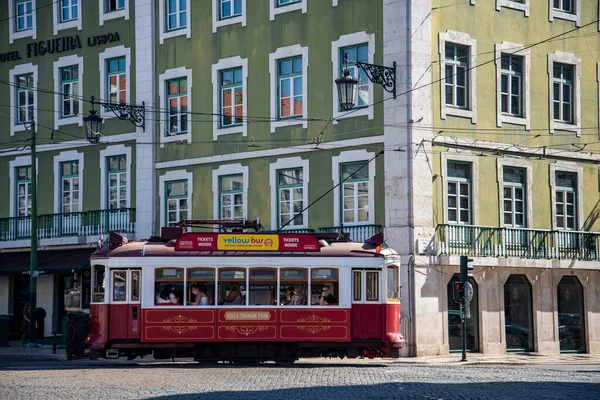 Tranvía Tradicional Lisboa Las Calles Baixa Ciudad Lisboa Portugal Portugal — Foto de Stock