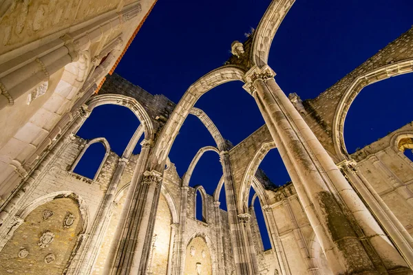 the ruins of the Convento and Igreja do Carmo in Chiado in the City of Lisbon in Portugal. Portugal, Lisbon, October, 2021