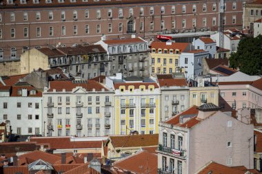 a city view of Baixa in the City of Lisbon in Portugal. Portugal, Lisbon, October, 2021