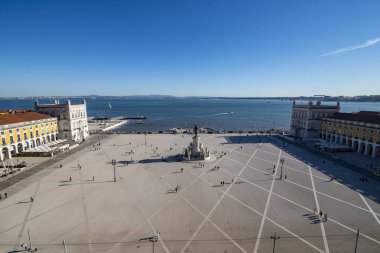 the Monument of King Joseph 1 at the Parca do Comercio in Baixa in the City of Lisbon in Portugal.  Portugal, Lisbon, October, 2021