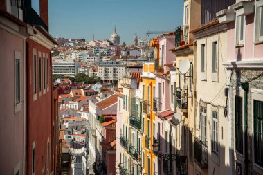 a view of the city aerea in Chiado in the City of Lisbon in Portugal. Portugal, Lisbon, October, 2021
