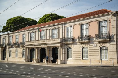 Royal Carrages at the old Building of the Museu National dos coches in the old Royal Riding Hall  in Belem near the City of Lisbon in Portugal.  Portugal, Lisbon, October, 2021