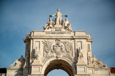 the arco da Rua Augusta at the Parca do Comercio in Baixa in the City of Lisbon in Portugal.  Portugal, Lisbon, October, 2021