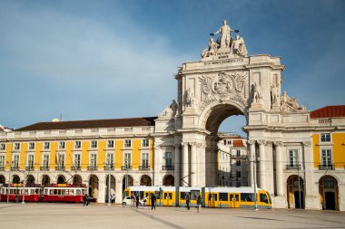 the arco da Rua Augusta at the Parca do Comercio in Baixa in the City of Lisbon in Portugal.  Portugal, Lisbon, October, 2021